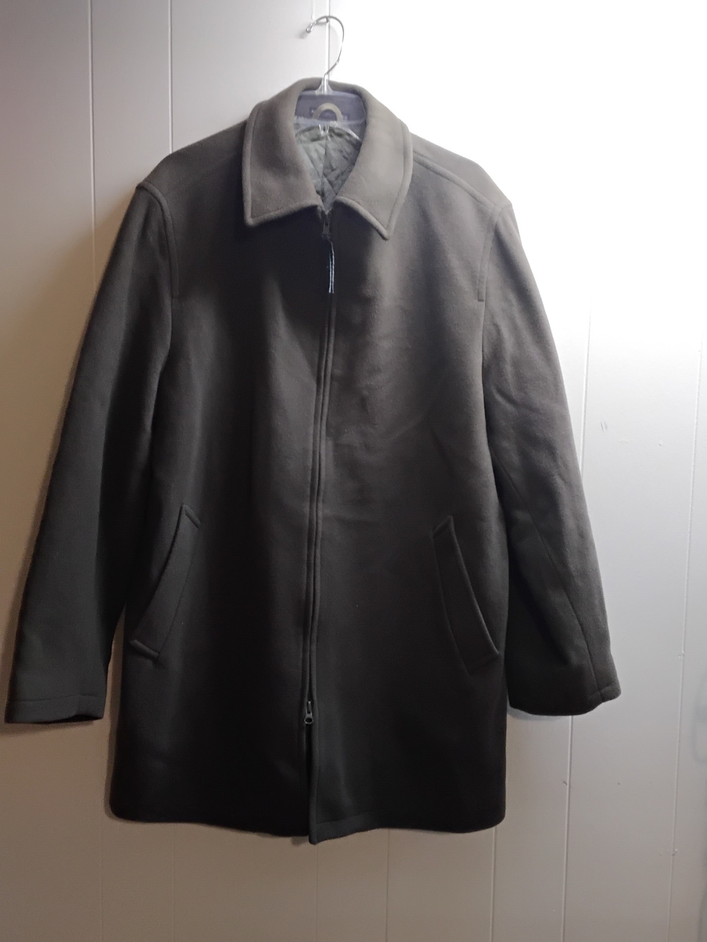 London Fog Men's Charcoal Zip-Front Pea Coat